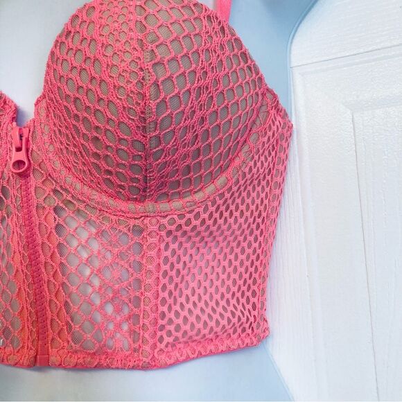 Victoria’s Secret Very Sexy Long Line Demi Bra Size 34C Pink NEW - Picture 3 of 10